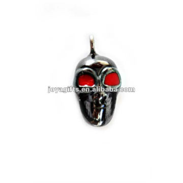 Small Hematite human skeleton Pendants with red eye